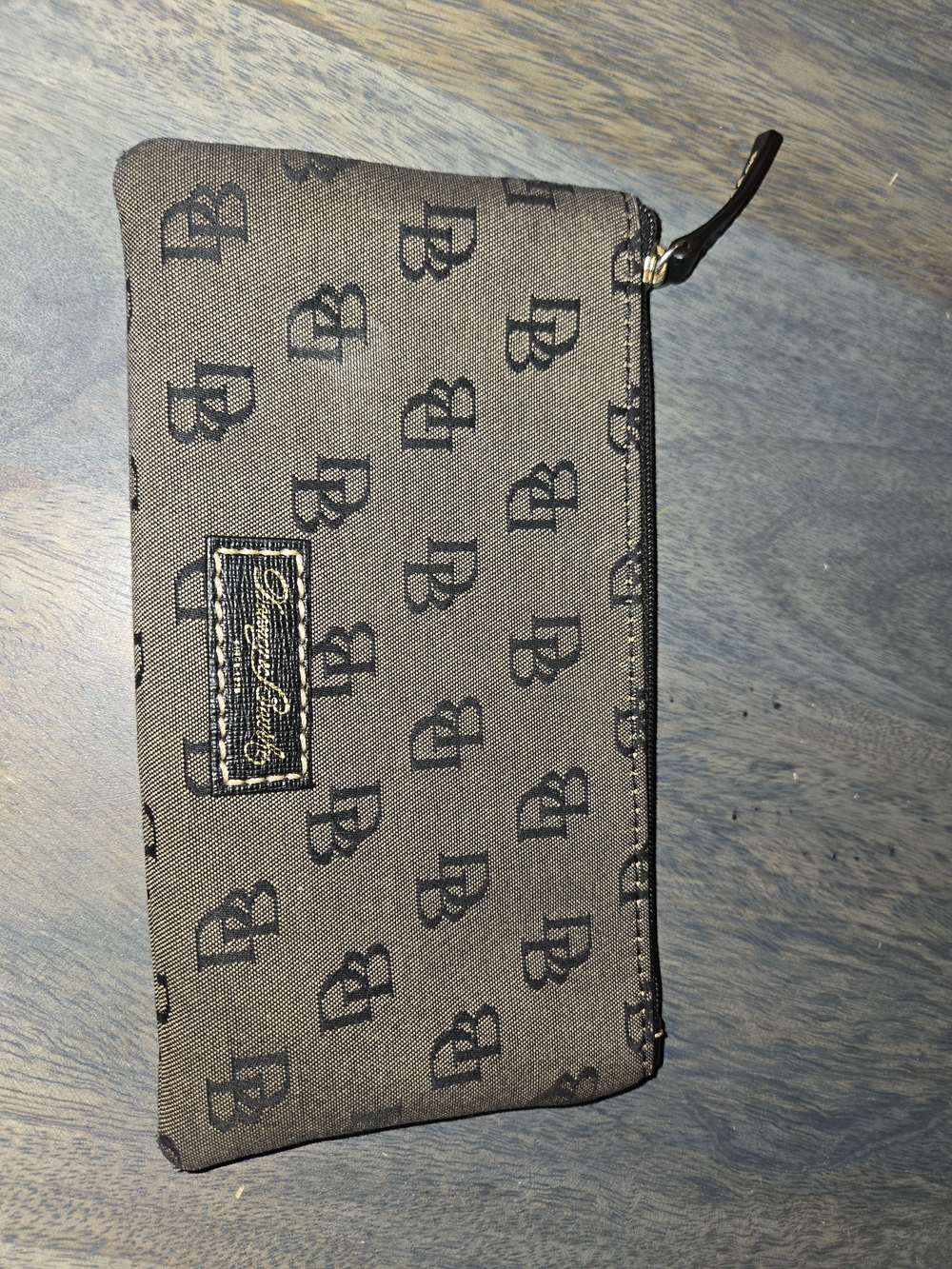 Dooney & Bourke Brown Logo Zip Pouch